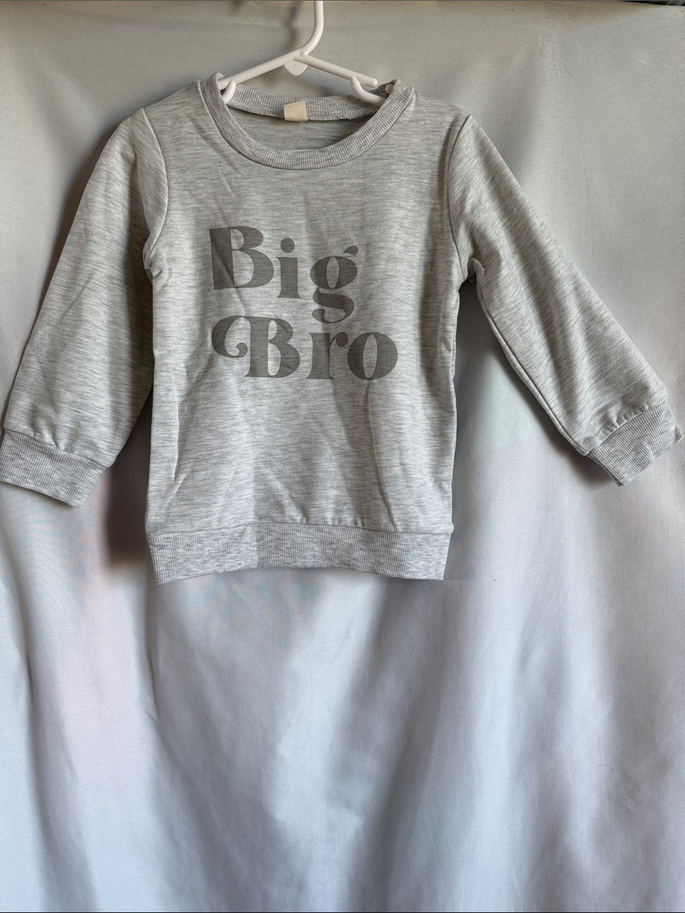 Big Bro Light Gray Kids Pullover Sweatshirt